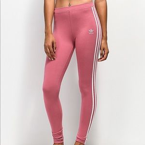 Adidas 3 Stripes Pink Leggings